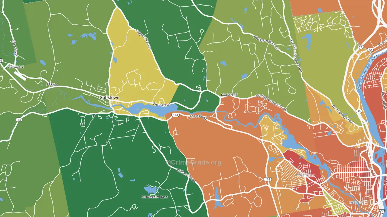 03045, NH Map of Drug-Related Crime Rates