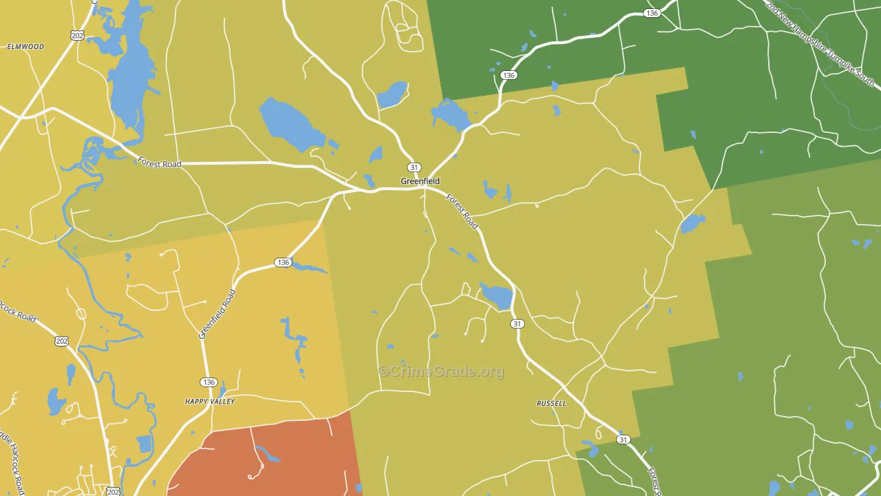 03047, NH Map of Drug-Related Crime Rates