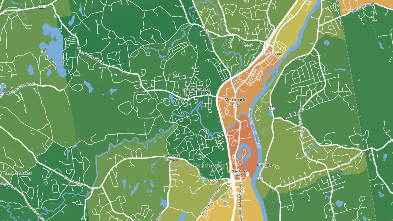 03054, NH Map of Drug-Related Crime Rates