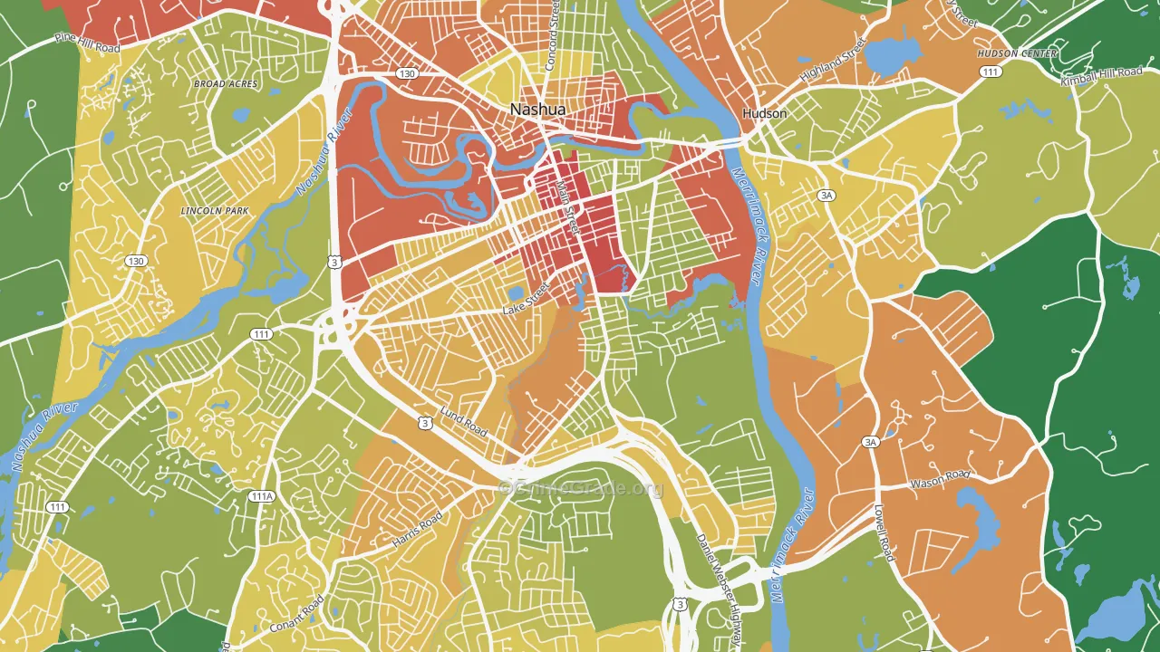03060, NH Map of Drug-Related Crime Rates