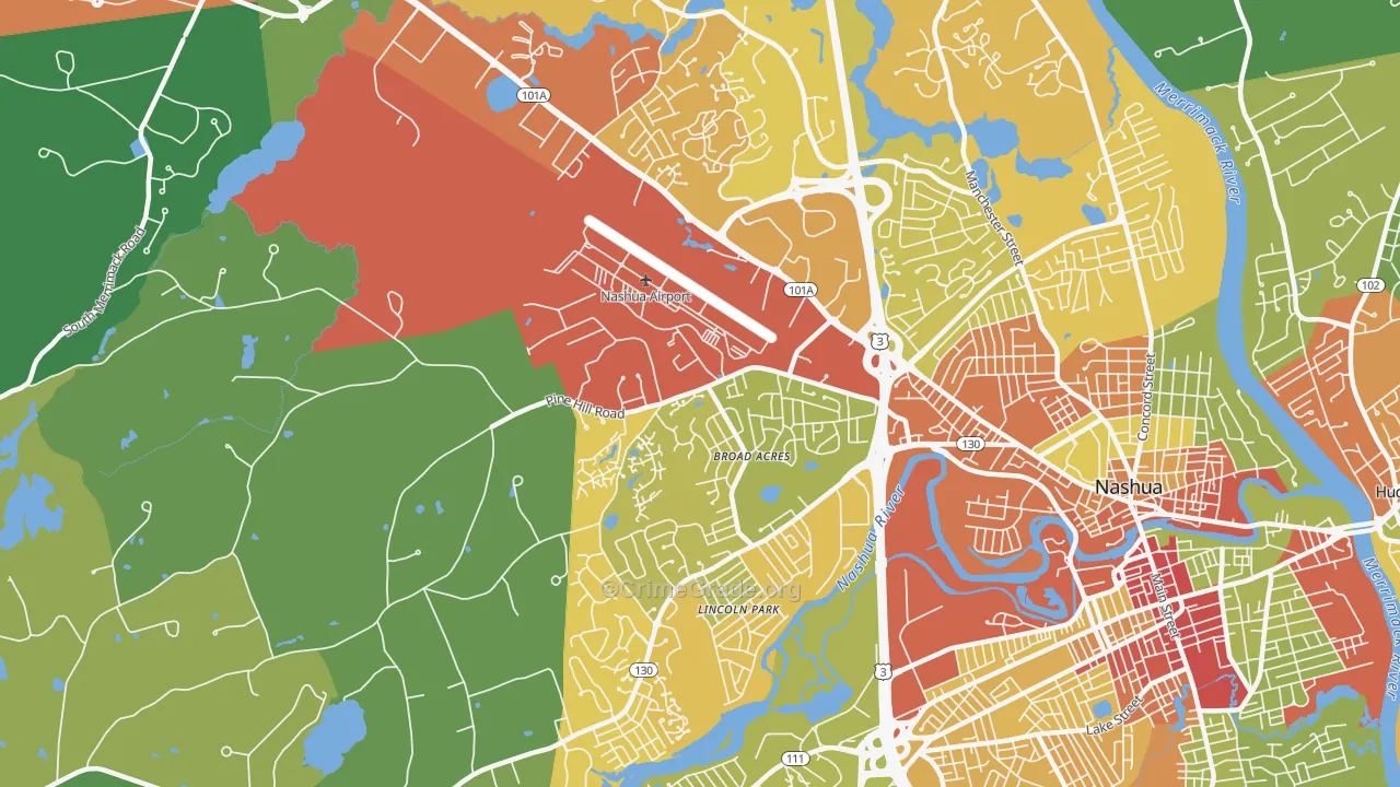 03063, NH Map of Drug-Related Crime Rates