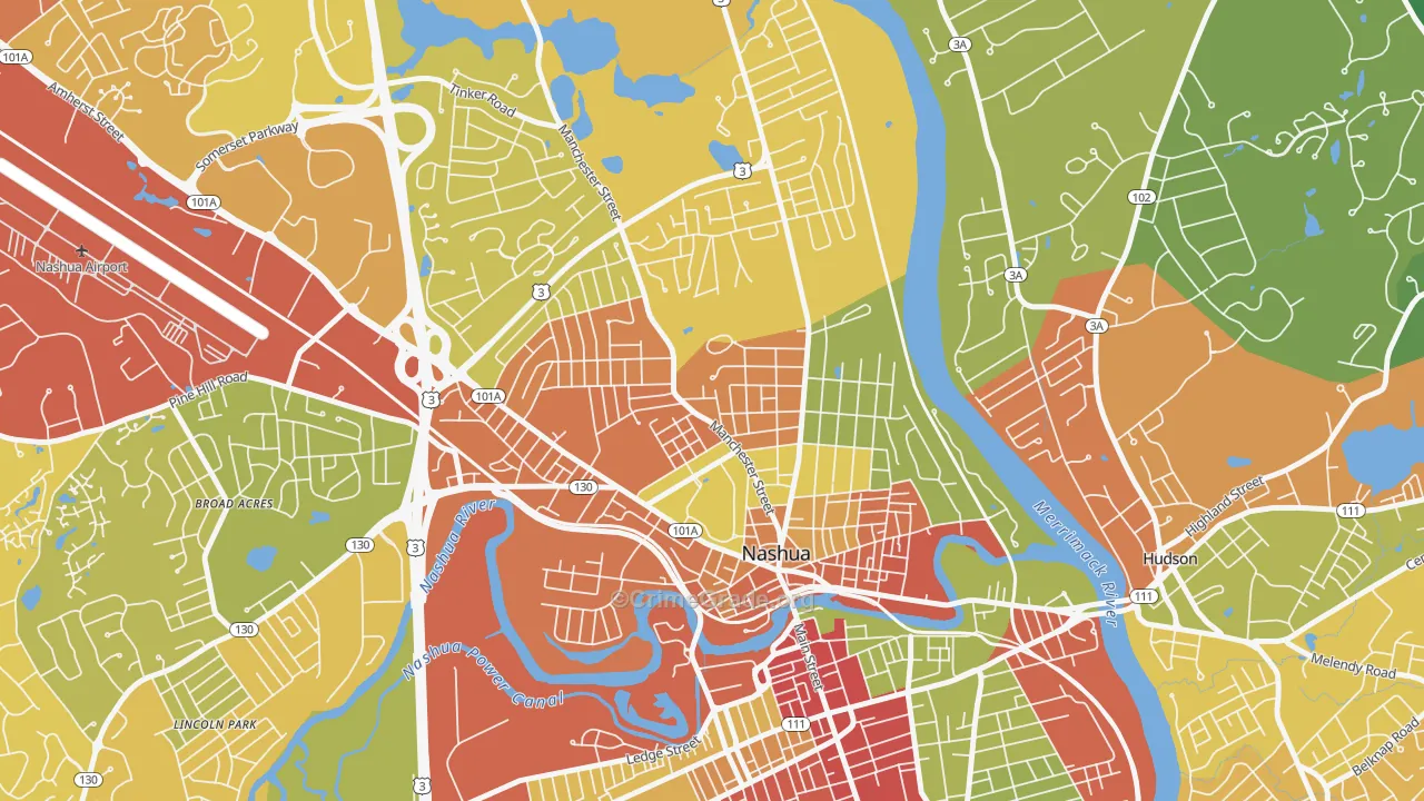 03064, NH Map of Drug-Related Crime Rates