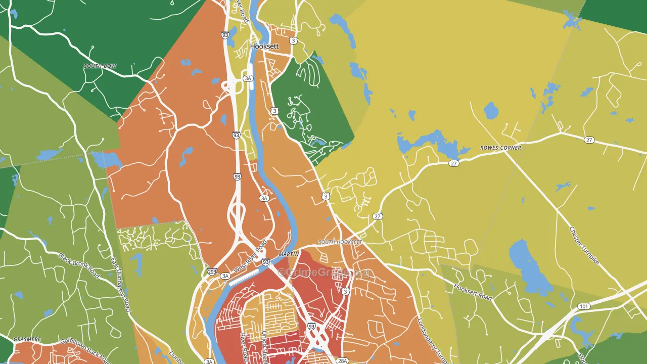 03106, NH Map of Drug-Related Crime Rates