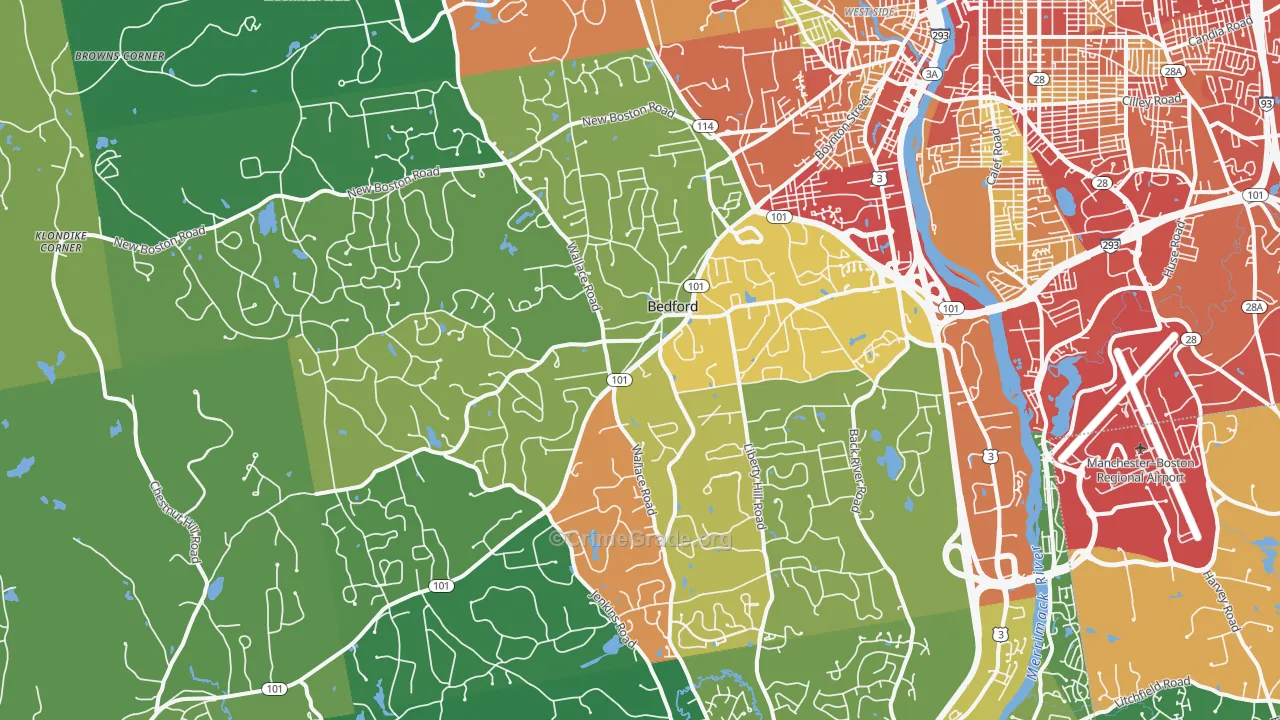 03110, NH Map of Drug-Related Crime Rates
