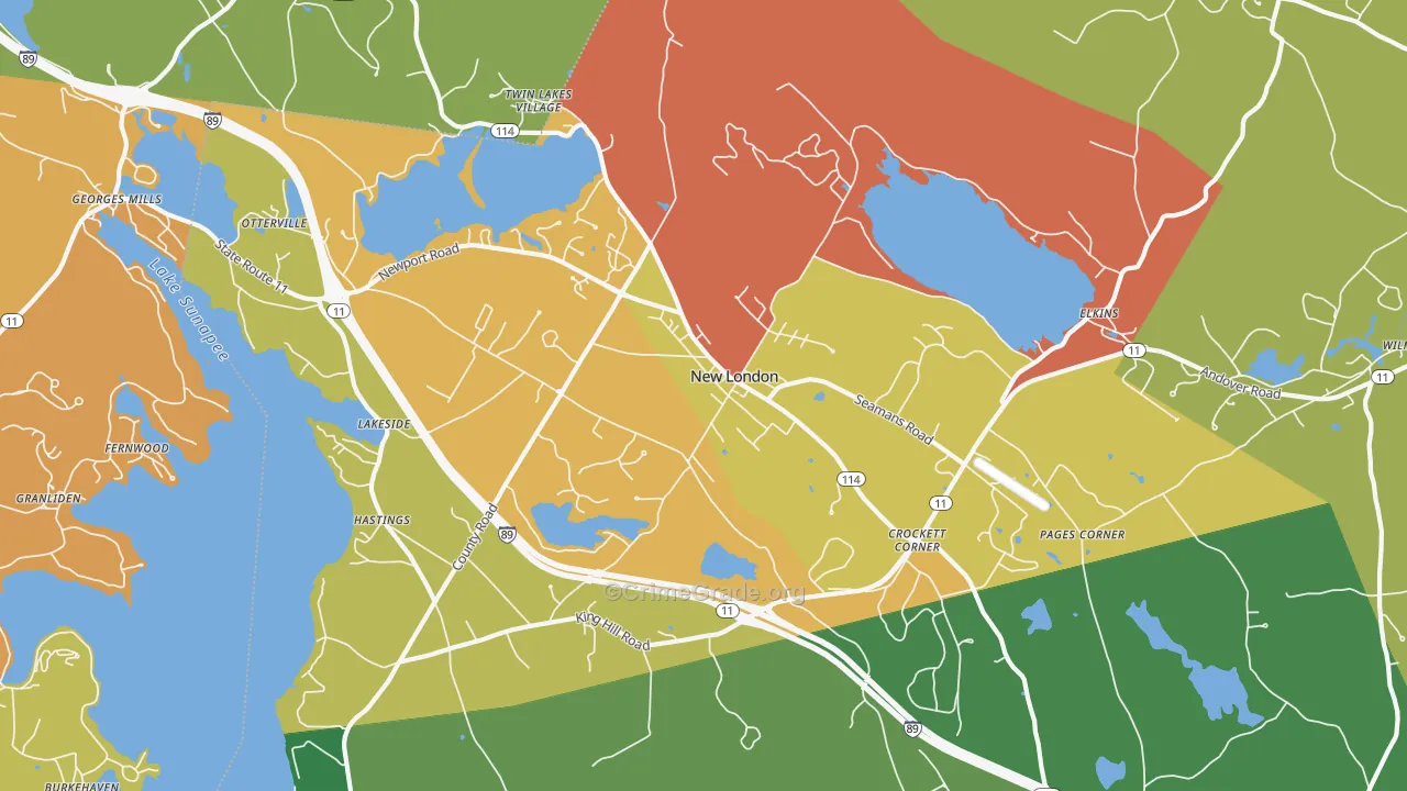03257, NH Map of Drug-Related Crime Rates