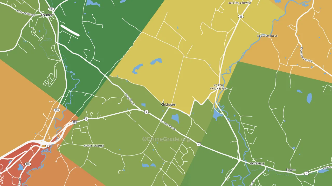 03258, NH Map of Drug-Related Crime Rates