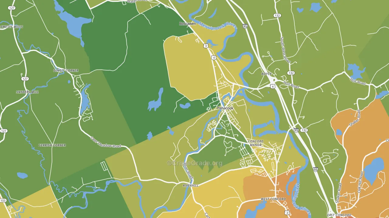 03303, NH Map of Drug-Related Crime Rates