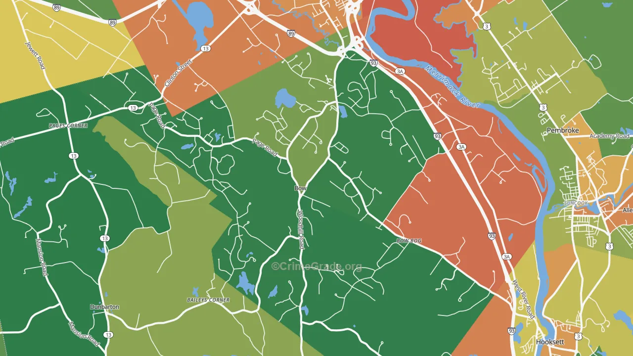 03304, NH Map of Drug-Related Crime Rates