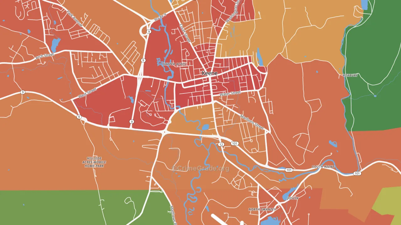 03435, NH Map of Drug-Related Crime Rates