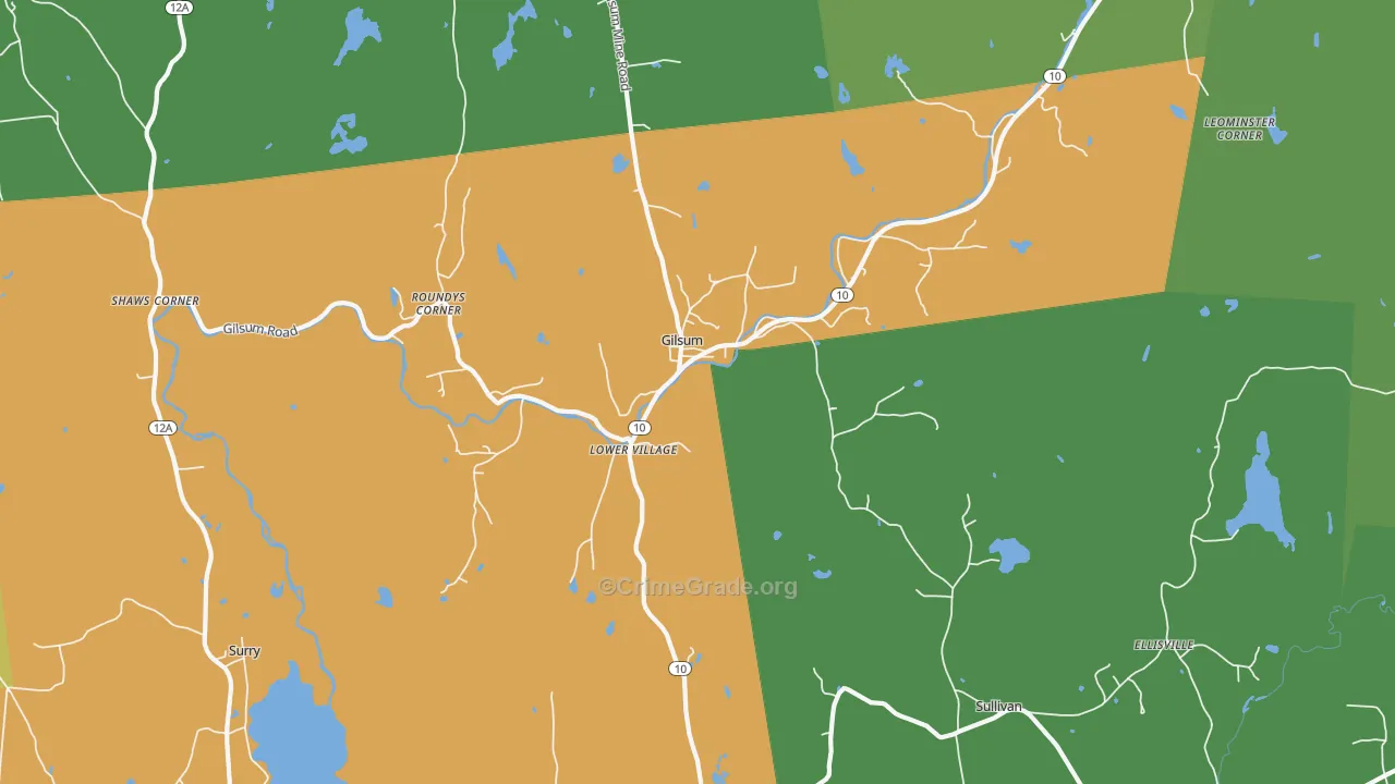03448, NH Map of Drug-Related Crime Rates