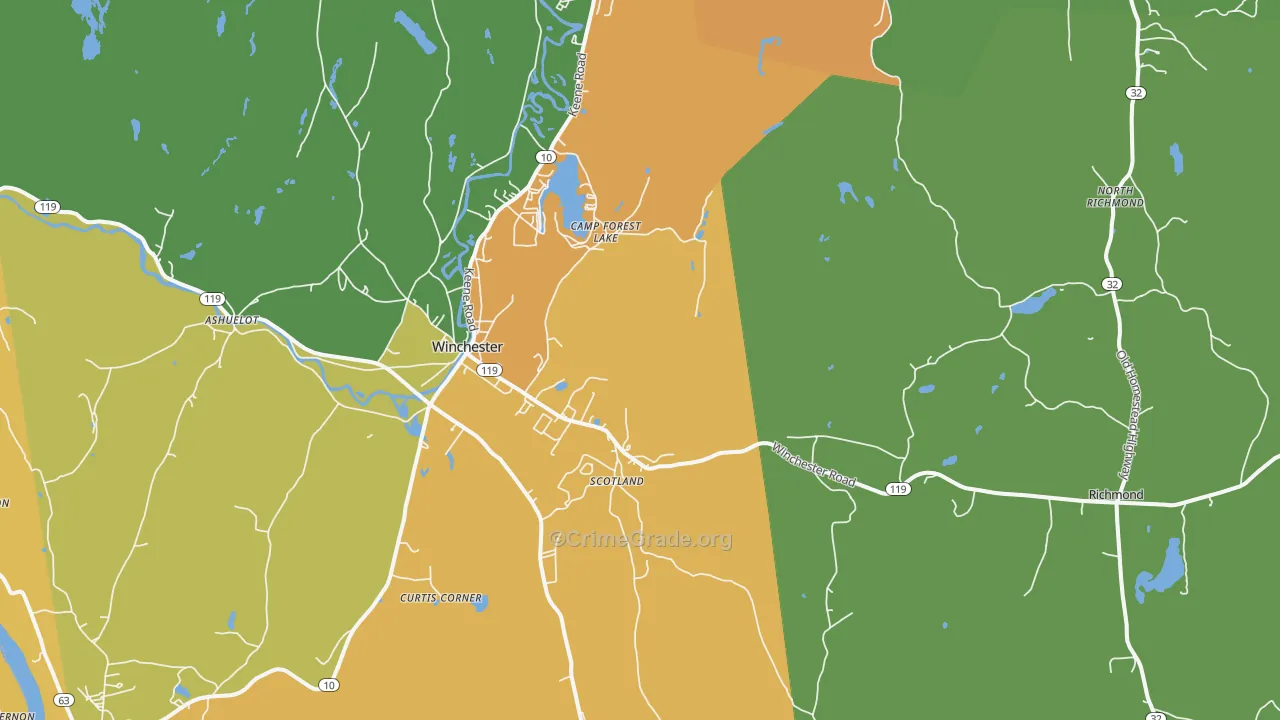 03470, NH Map of Drug-Related Crime Rates