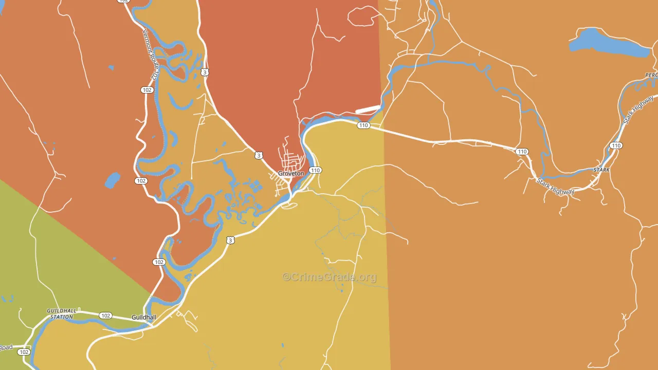 03582, NH Map of Drug-Related Crime Rates