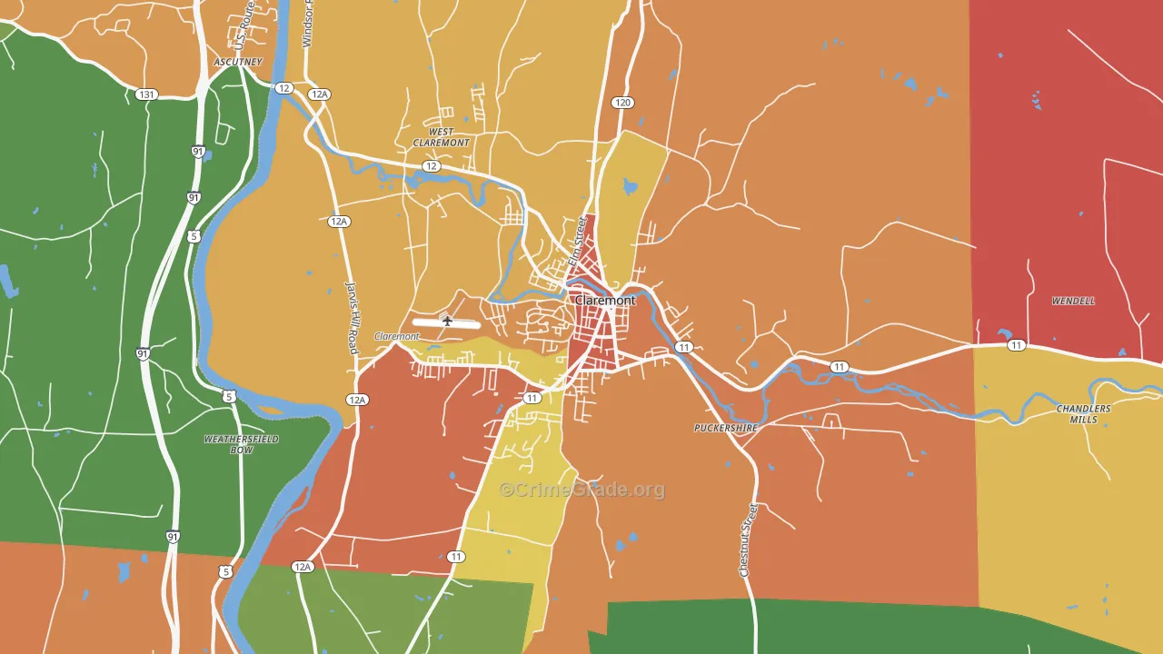 03743, NH Map of Drug-Related Crime Rates