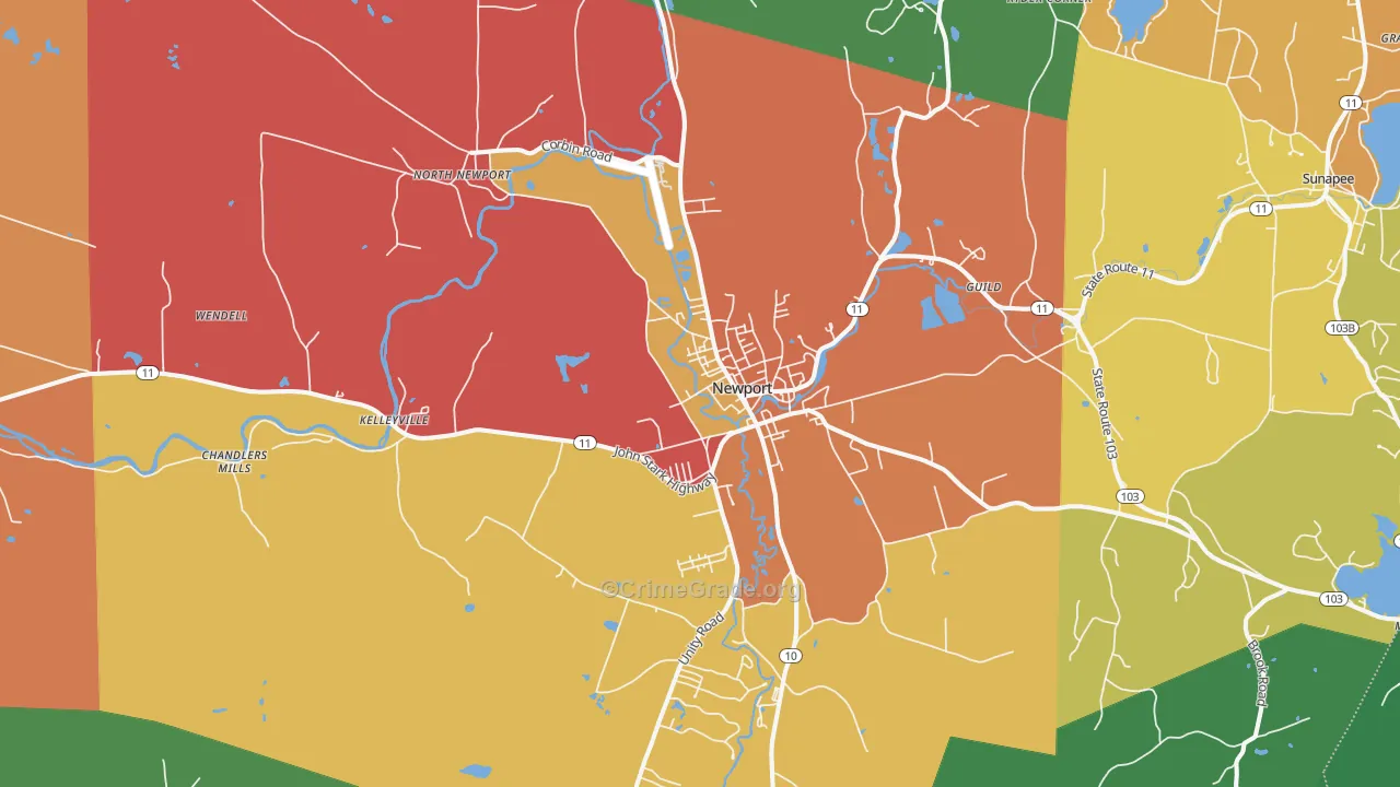 03773, NH Map of Drug-Related Crime Rates