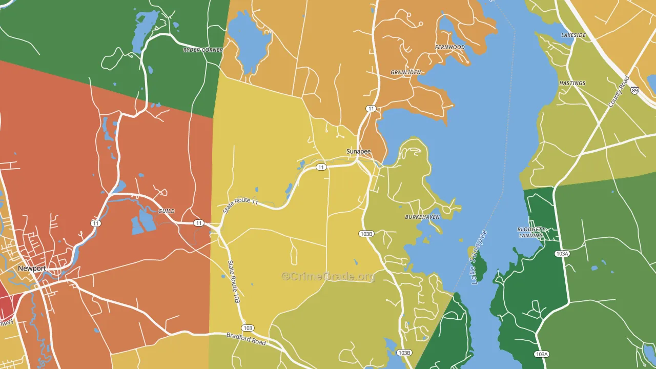 03782, NH Map of Drug-Related Crime Rates