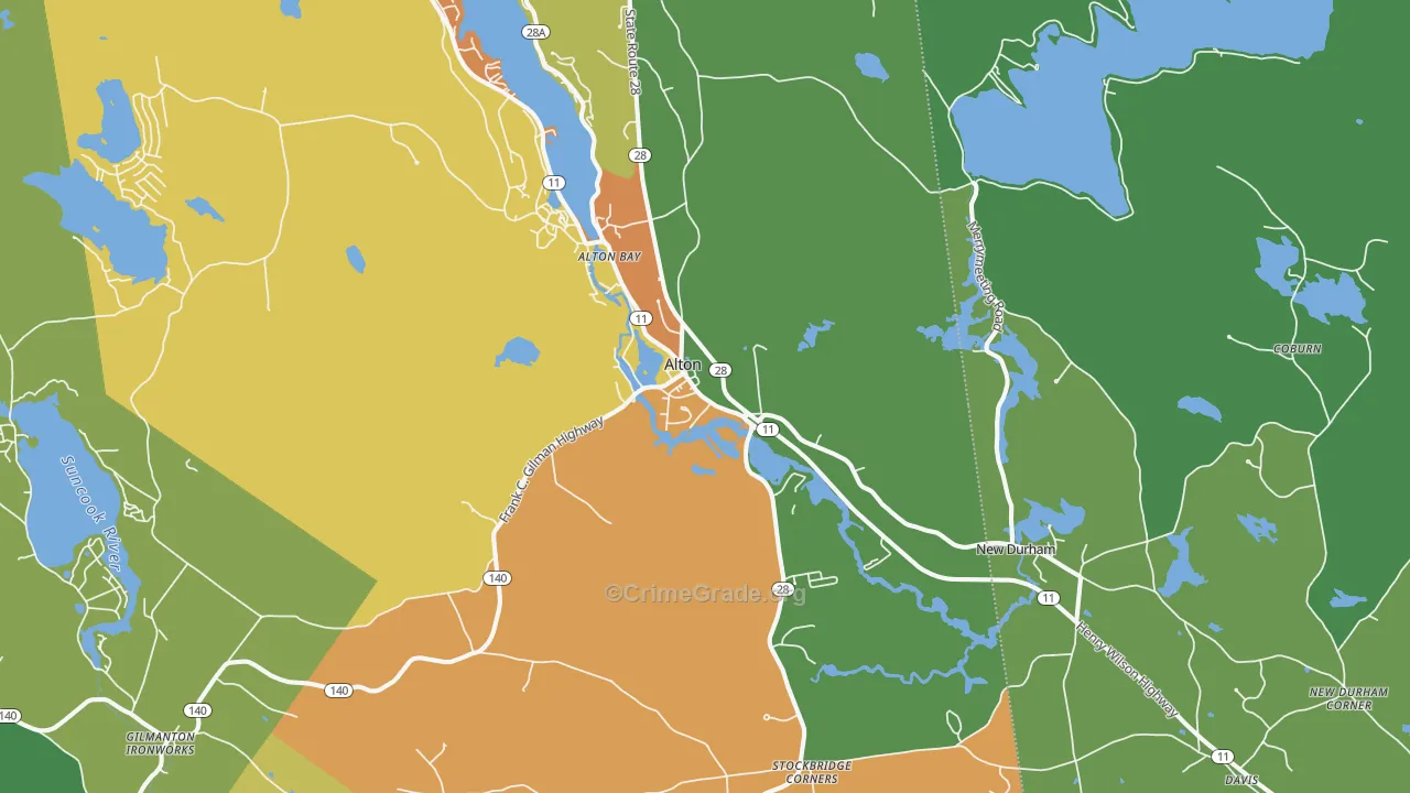 03809, NH Map of Drug-Related Crime Rates