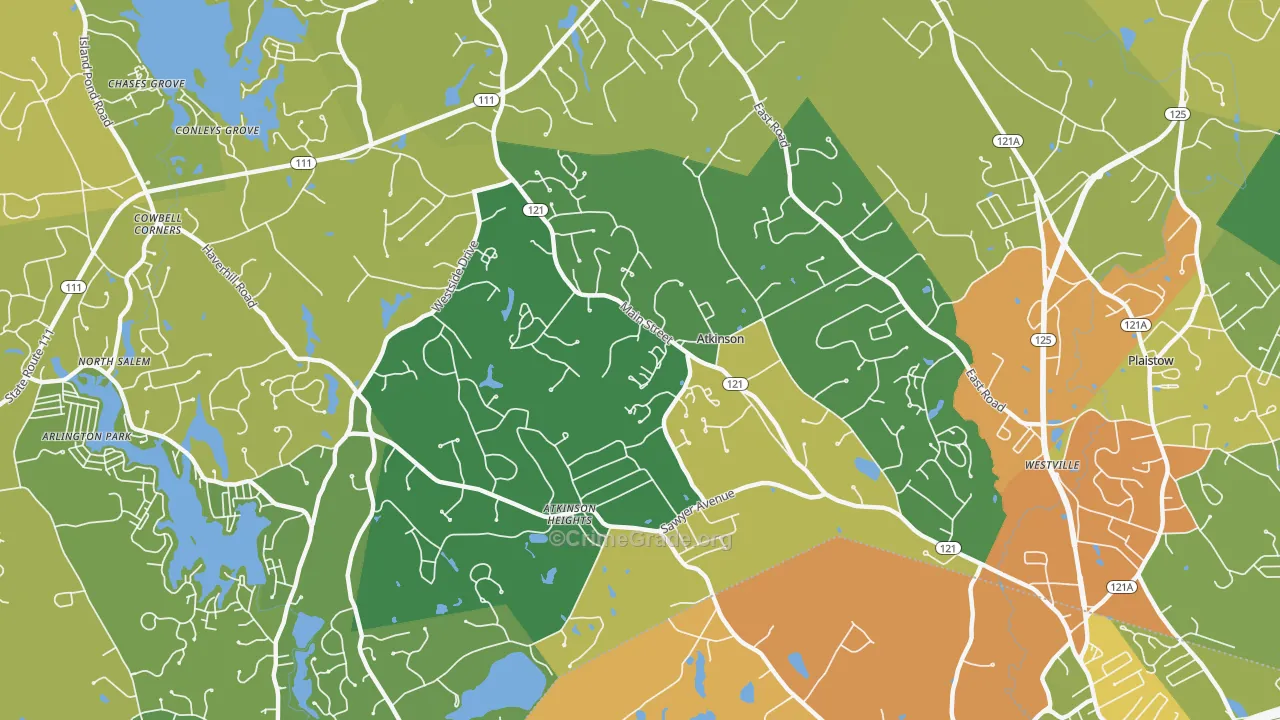 03811, NH Map of Drug-Related Crime Rates