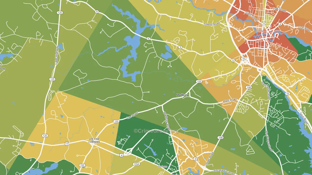 03823, NH Map of Drug-Related Crime Rates