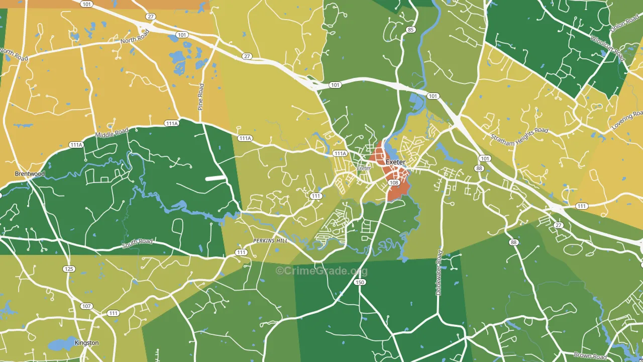 03833, NH Map of Drug-Related Crime Rates