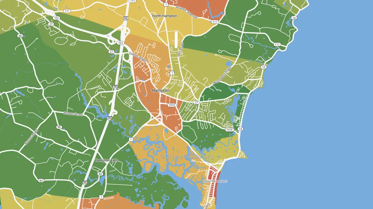 03842, NH Map of Drug-Related Crime Rates