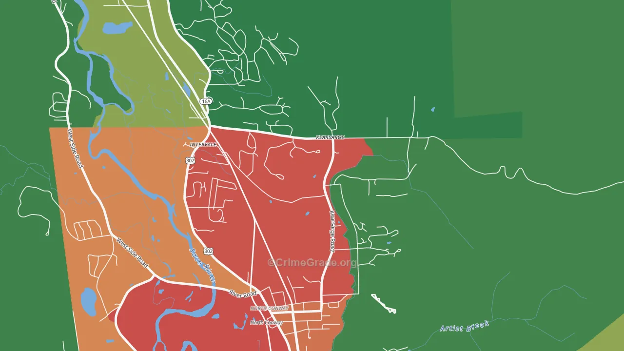03847, NH Map of Drug-Related Crime Rates