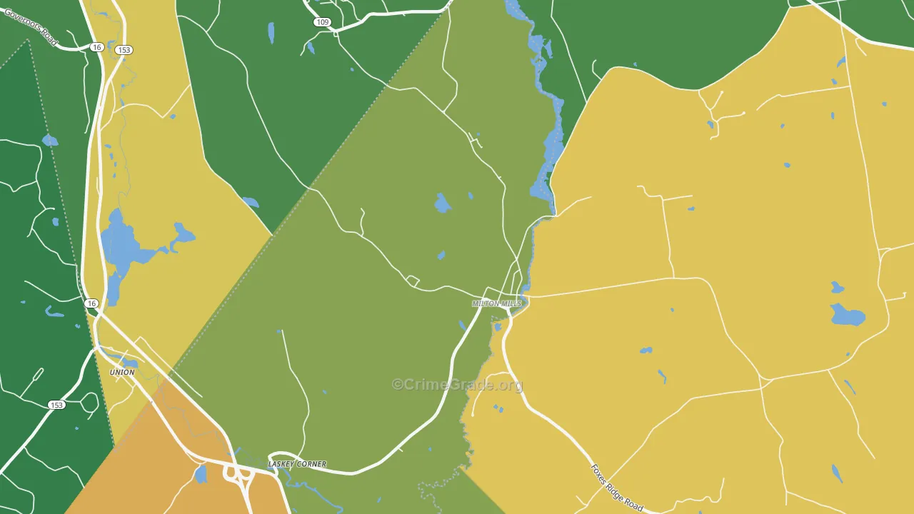 03852, NH Map of Drug-Related Crime Rates