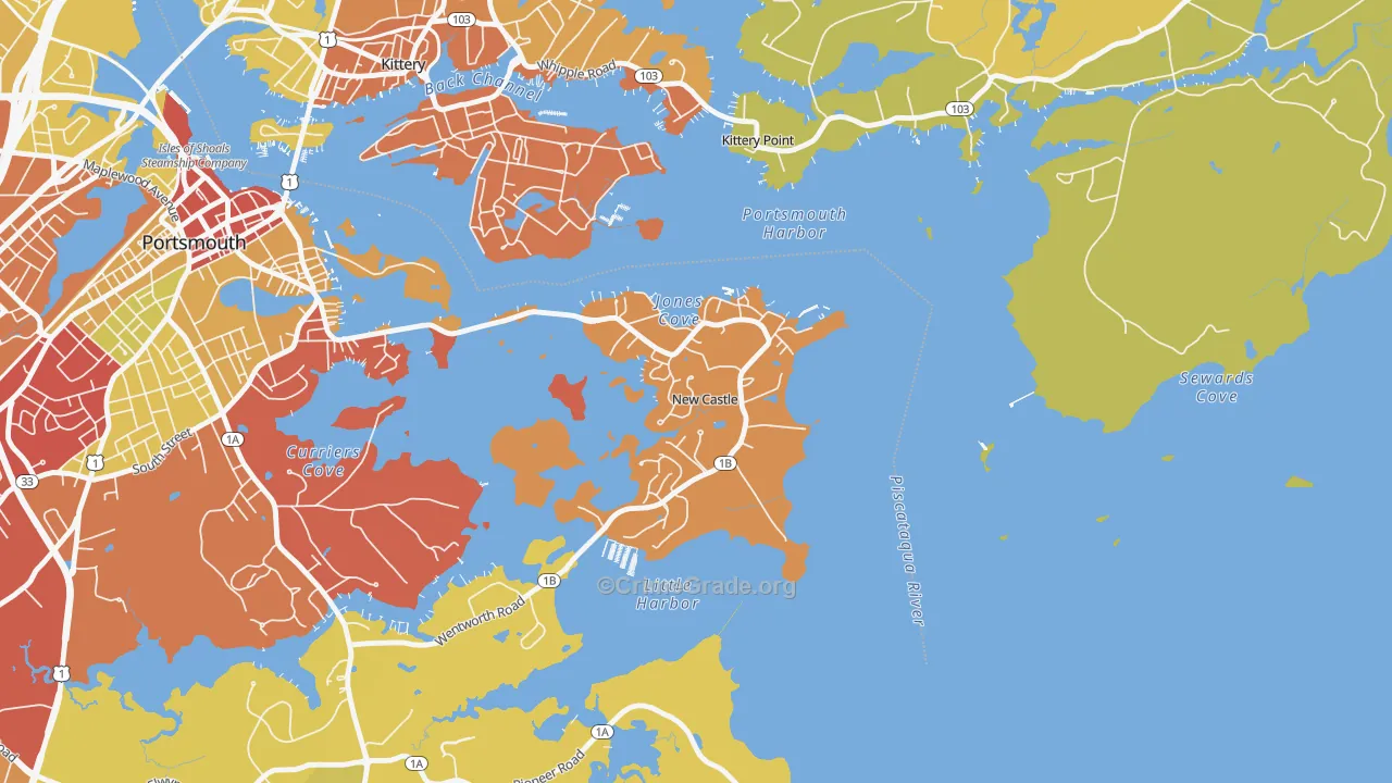 03854, NH Map of Drug-Related Crime Rates