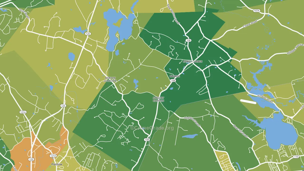 03858, NH Map of Drug-Related Crime Rates