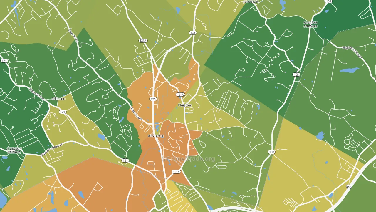 03865, NH Map of Drug-Related Crime Rates
