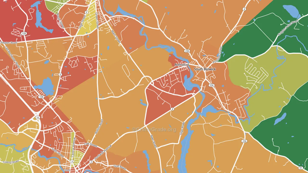 03869, NH Map of Drug-Related Crime Rates