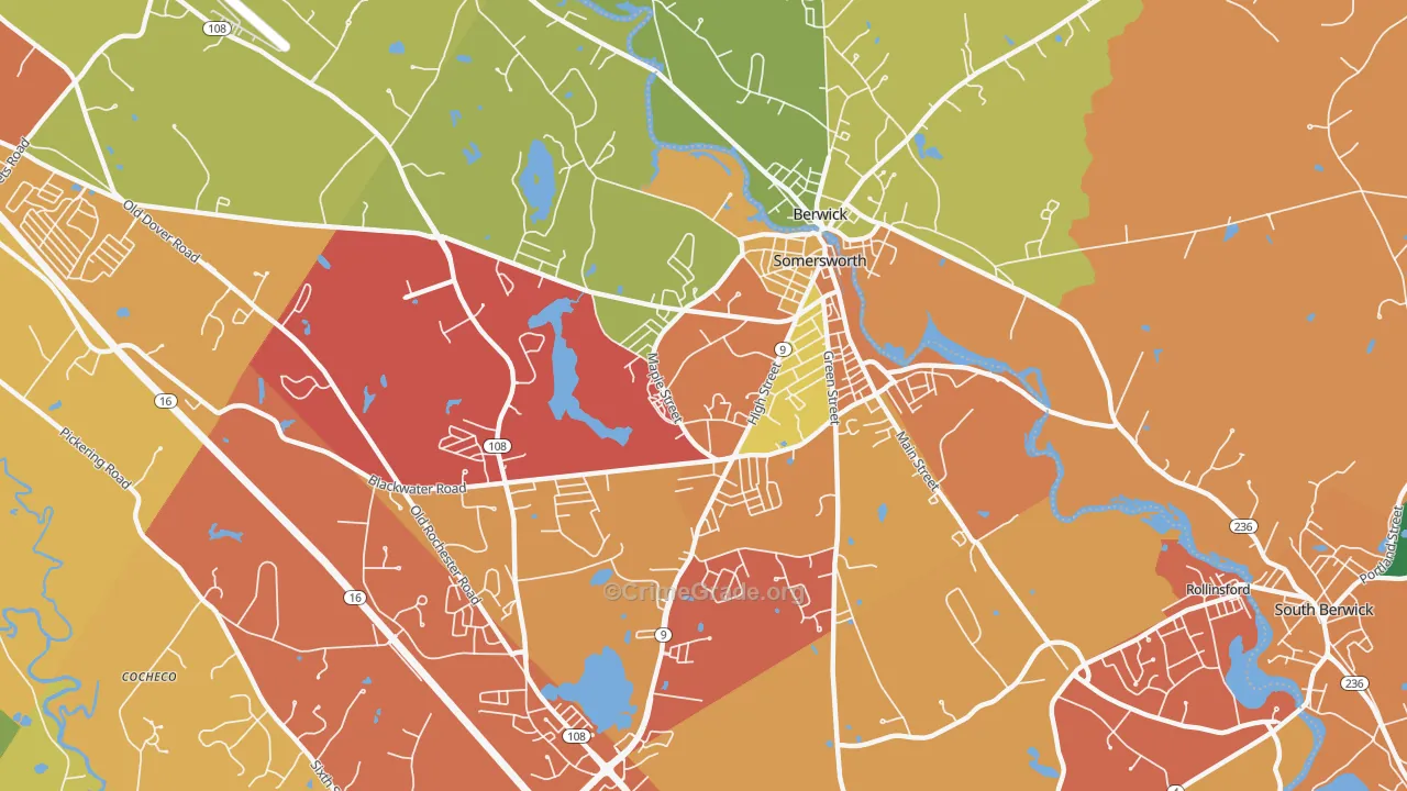 03878, NH Map of Drug-Related Crime Rates