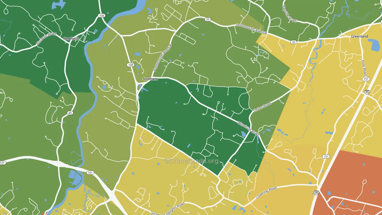 03885, NH Map of Drug-Related Crime Rates