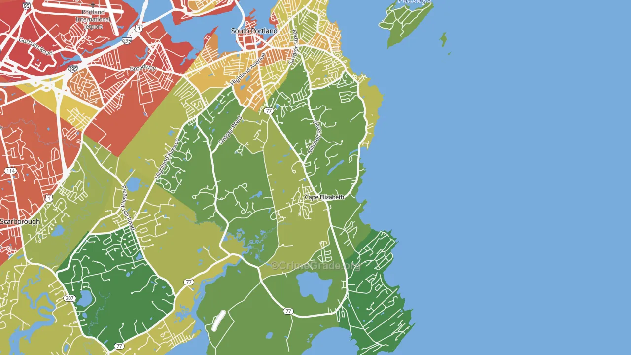 04107, ME Map of Drug-Related Crime Rates