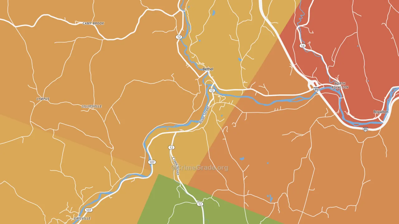 05032, VT Map of Drug-Related Crime Rates