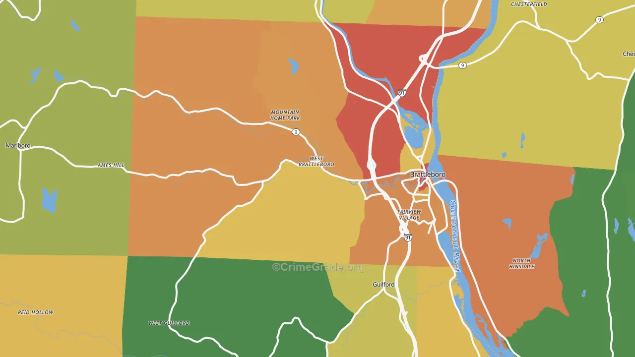 05301, VT Map of Drug-Related Crime Rates