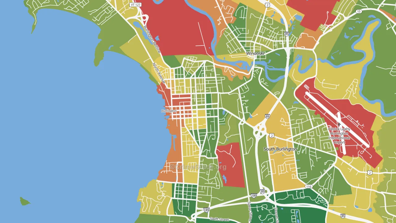 05401, VT Map of Drug-Related Crime Rates