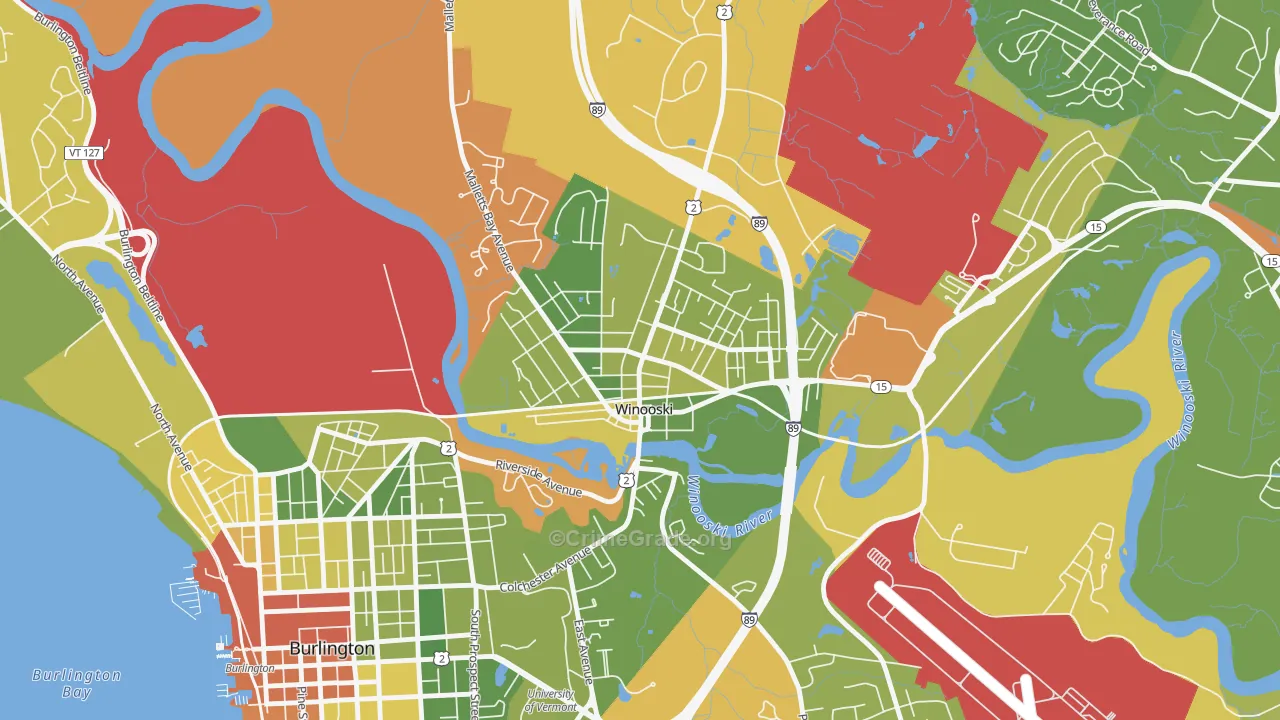 05404, VT Map of Drug-Related Crime Rates