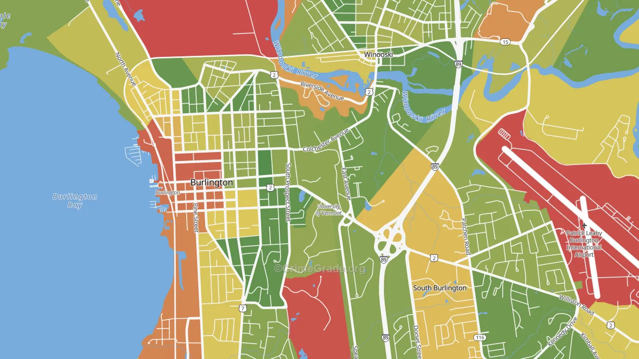 05405, VT Map of Drug-Related Crime Rates