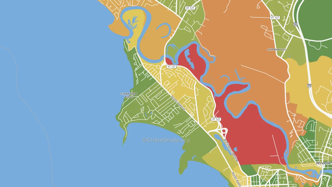 05408, VT Map of Drug-Related Crime Rates
