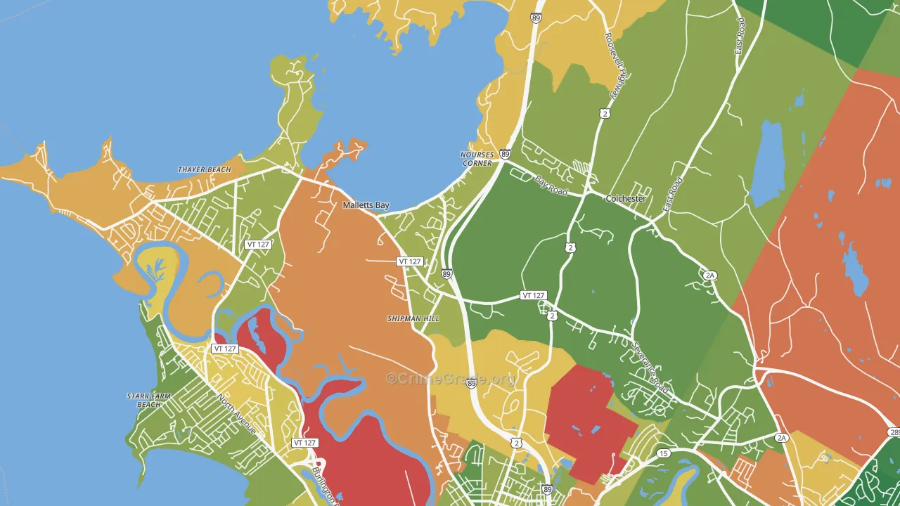 05446, VT Map of Drug-Related Crime Rates