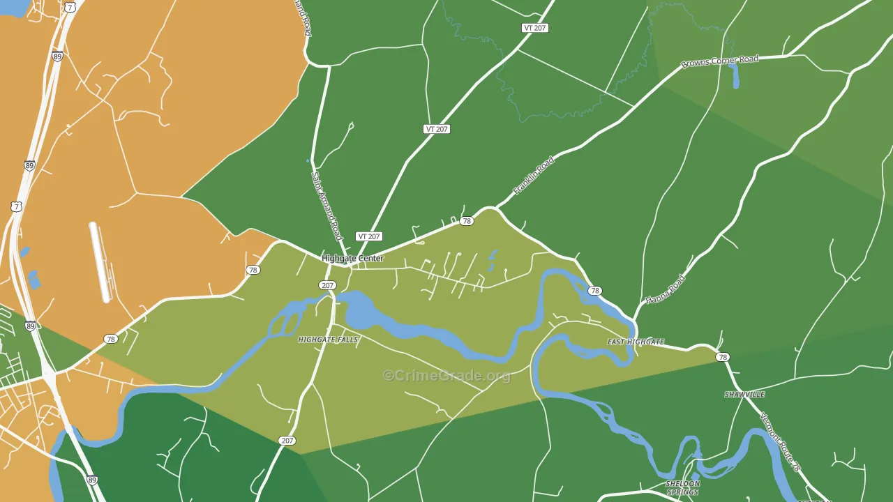 05459, VT Map of Drug-Related Crime Rates