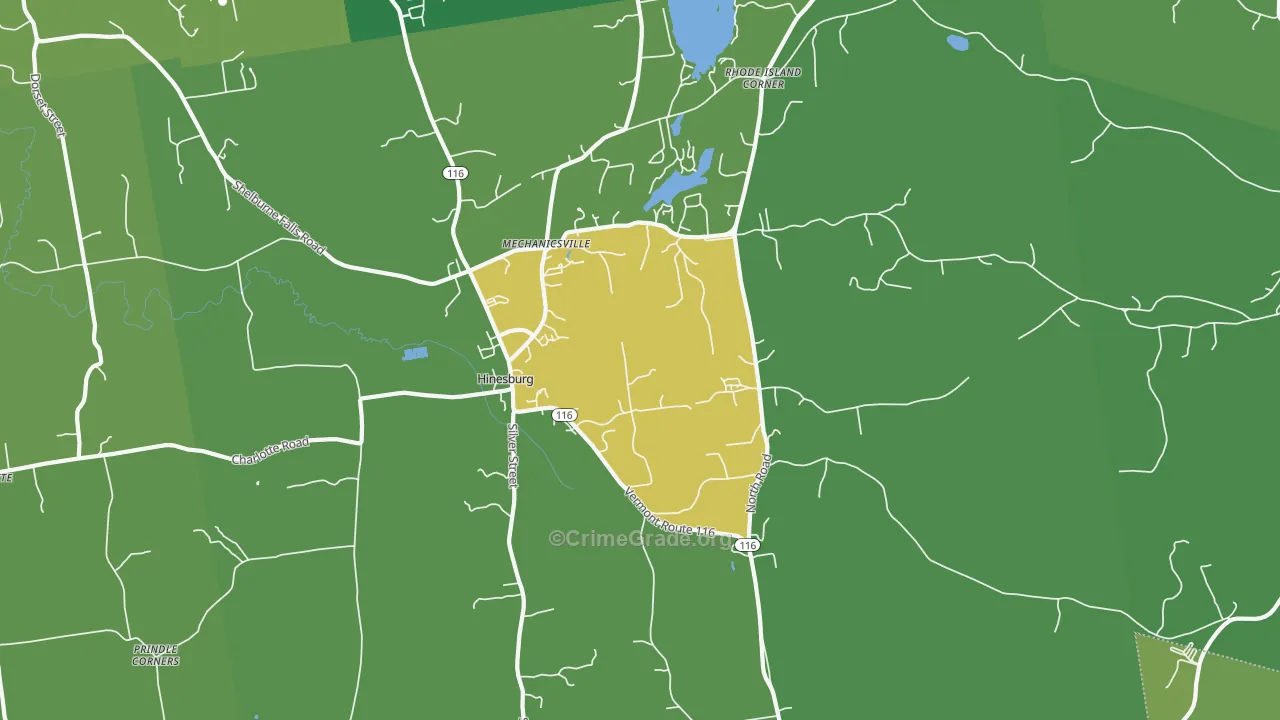 05461, VT Map of Drug-Related Crime Rates