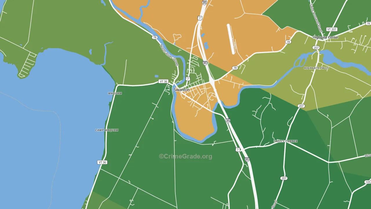 05488, VT Map of Drug-Related Crime Rates