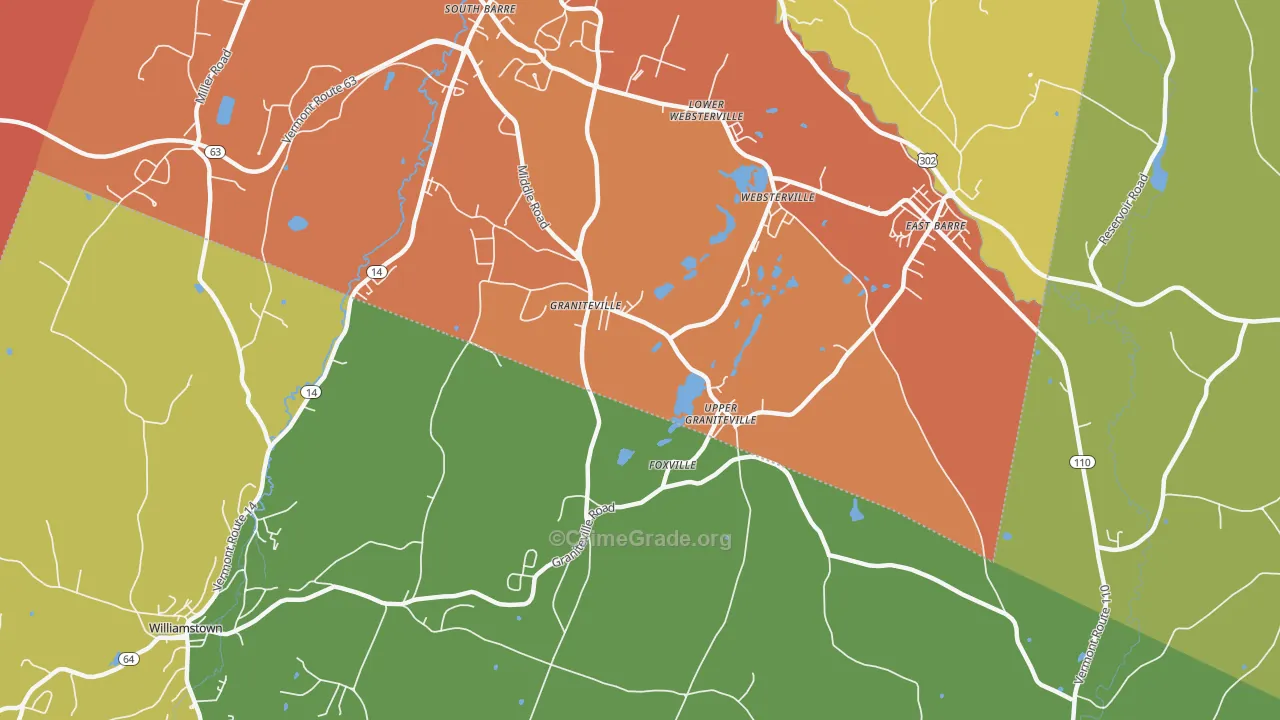 05654, VT Map of Drug-Related Crime Rates