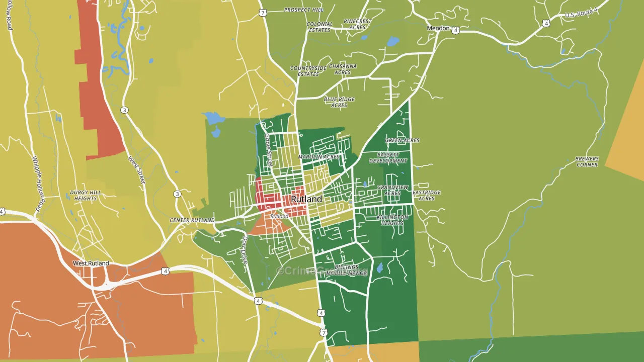05701, VT Map of Drug-Related Crime Rates