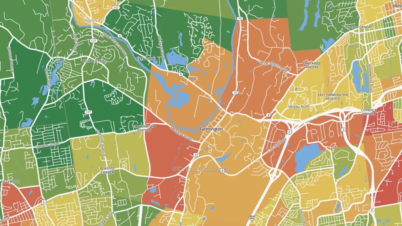 06032, CT Map of Drug-Related Crime Rates