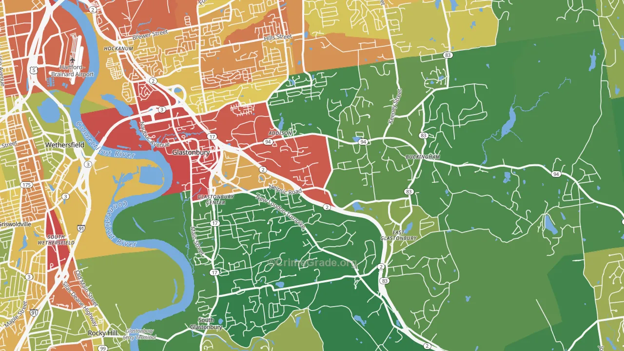 06033, CT Map of Drug-Related Crime Rates