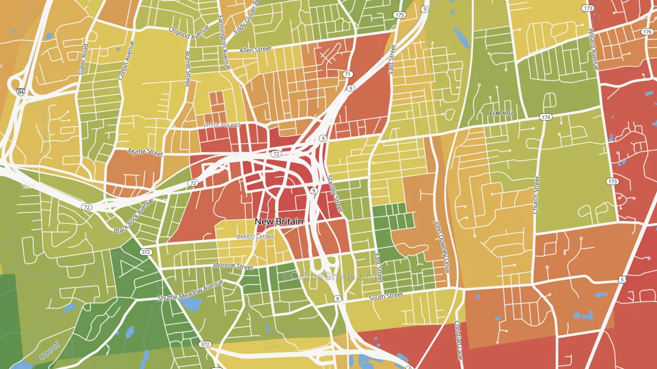 06051, CT Map of Drug-Related Crime Rates