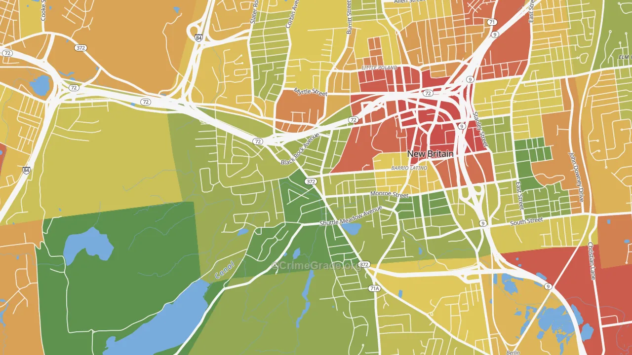06052, CT Map of Drug-Related Crime Rates