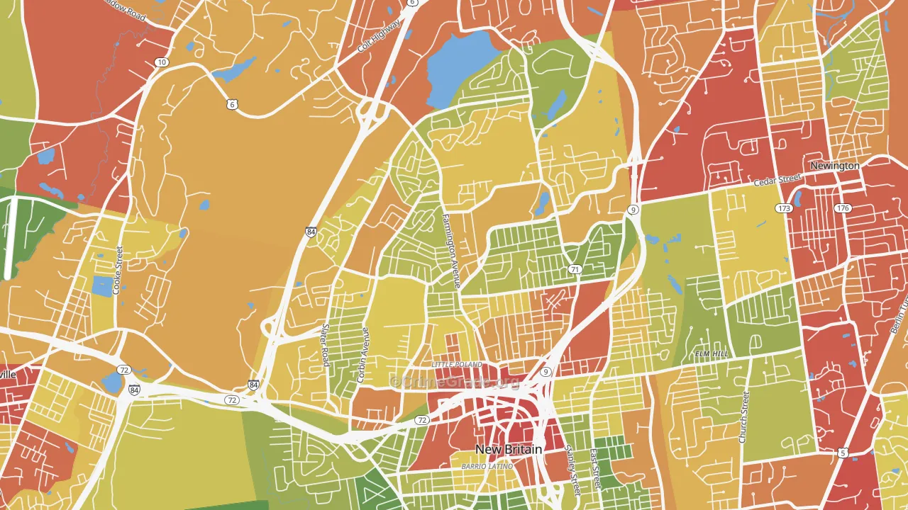 06053, CT Map of Drug-Related Crime Rates